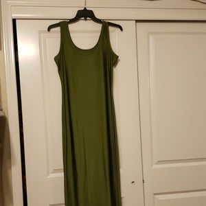 Women Size 1X Olive Green Maxi Dress